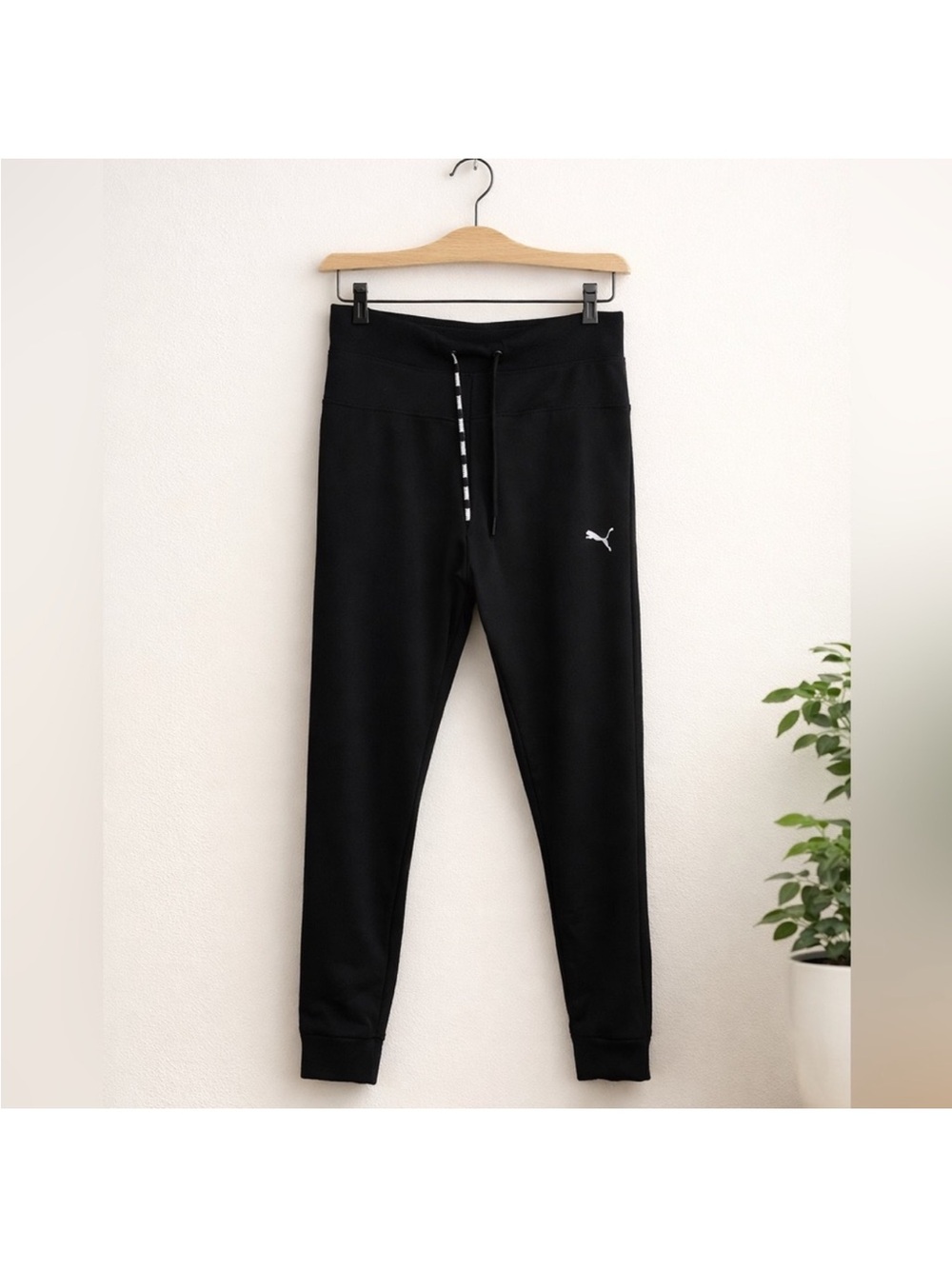 Puma Black Women’s Slim Jogger Pants with Contrast Drawcord